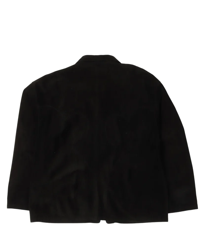 suede leather zip up jacket