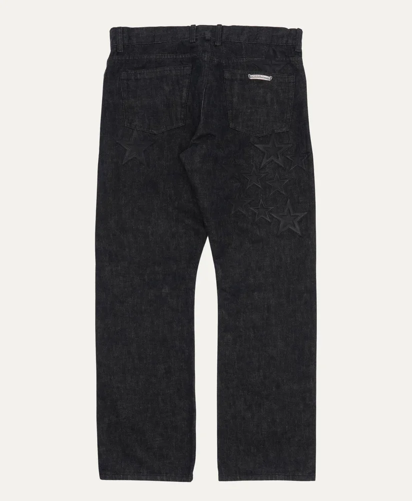 Chrome Hearts Star Patch Fleur Knee Jeans