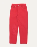 Chrome Hearts Cross Patch Jeans Red