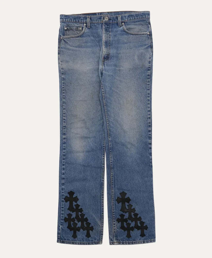Chrome Hearts Black Cross Patch Jeans