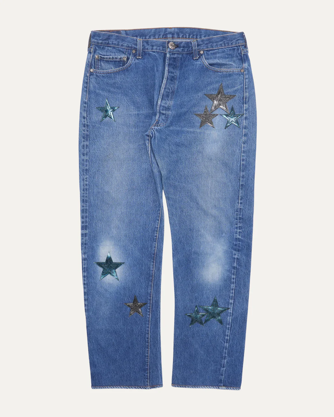 378 Chrome Hearts Star Patch Jeans Blue