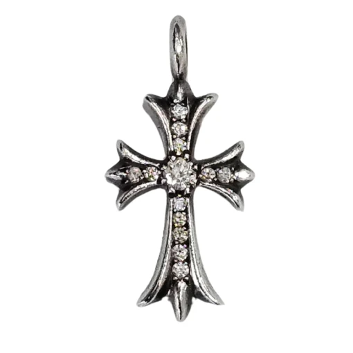 Chrome Heart Jewelry Pave Diamond Tiny Cross