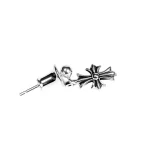 Tiny E Plus Drop Chrome Hearts Earrings