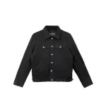 Red Floral Cross Leather Patches Chrome Hearts Black Denim Jacket