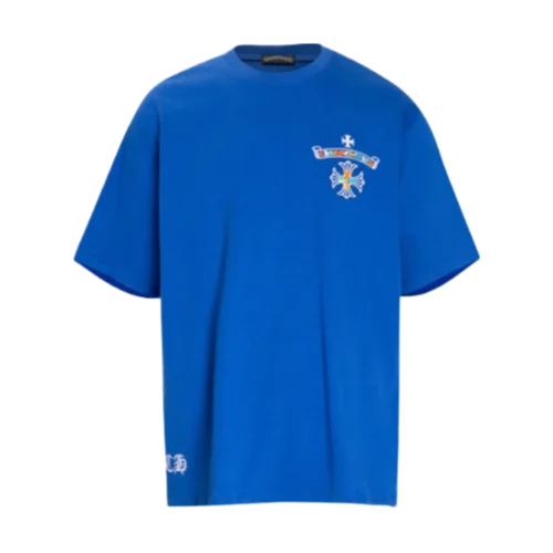 Chrome Hearts Embroidery Logo Blue T Shirt