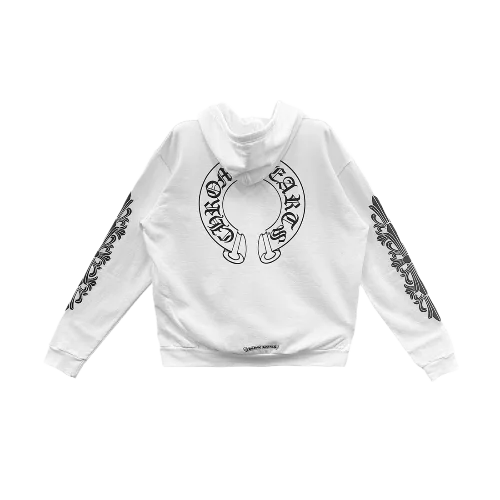 White Chrome Hearts Hoodie Horseshoe Logo